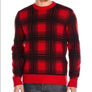 NWOT OBEY Men’s Backside Plaid Red & Black Sweater